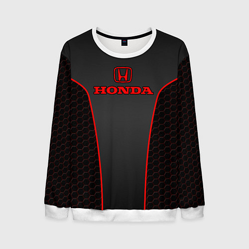 Мужской свитшот Honda - униформа красная / 3D-Белый – фото 1