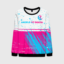 Мужской свитшот Angels of Death neon gradient style: символ сверху
