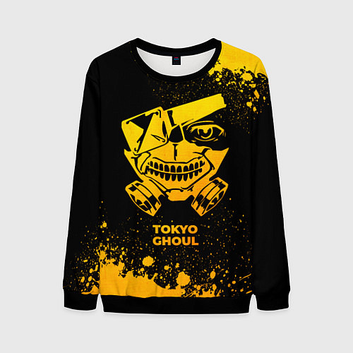 Мужской свитшот Tokyo Ghoul - gold gradient / 3D-Черный – фото 1