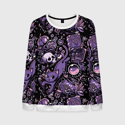 Мужской свитшот Ведьминский паттерн / 3D-Белый – фото 1