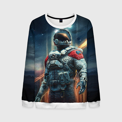 Мужской свитшот Пилот Шаттла - Старфилд / 3D-Белый – фото 1