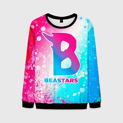 Мужской свитшот Beastars neon gradient style / 3D-Черный – фото 1