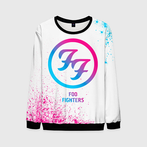 Мужской свитшот Foo Fighters neon gradient style / 3D-Черный – фото 1