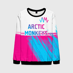 Свитшот мужской Arctic Monkeys neon gradient style: символ сверху, цвет: 3D-черный