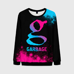 Свитшот мужской Garbage - neon gradient, цвет: 3D-черный