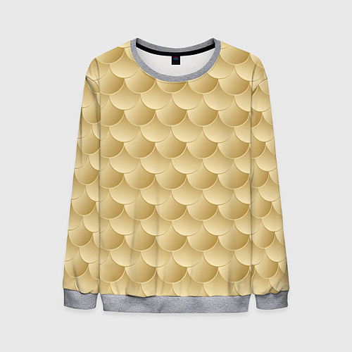 Мужской свитшот Золотая чешуя / 3D-Меланж – фото 1