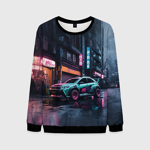 Мужской свитшот Березовый спорткар / 3D-Черный – фото 1