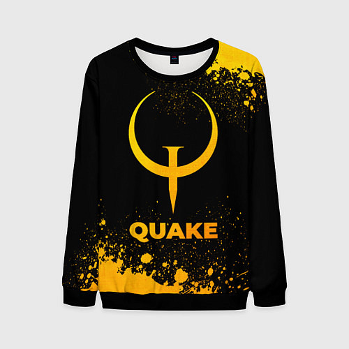 Мужской свитшот Quake - gold gradient / 3D-Черный – фото 1