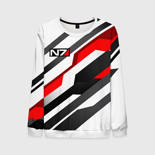 Мужской свитшот Mass effect - white uniform n7 / 3D-Белый – фото 1