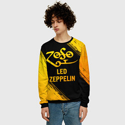 Свитшот мужской Led Zeppelin - gold gradient, цвет: 3D-черный — фото 2