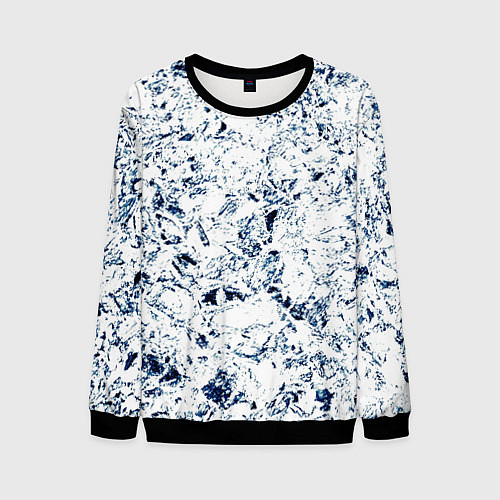 Мужской свитшот Паттерн ледяные вершины гор / 3D-Черный – фото 1