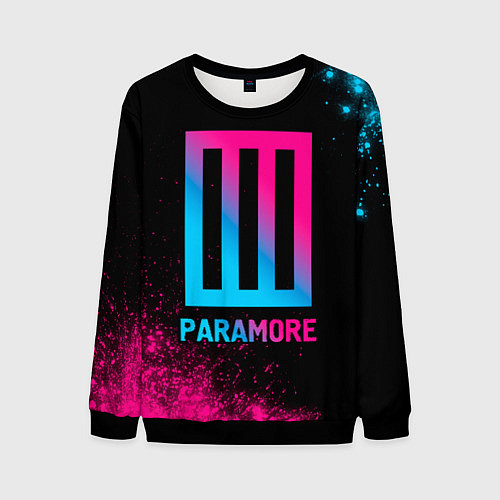 Мужской свитшот Paramore - neon gradient / 3D-Черный – фото 1