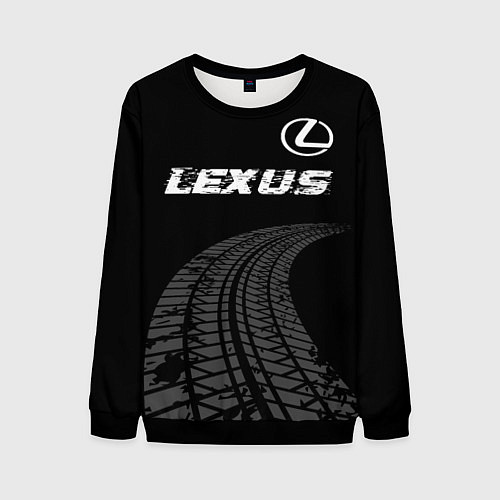 Мужской свитшот Lexus speed на темном фоне со следами шин: символ / 3D-Черный – фото 1