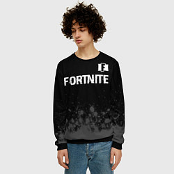 Свитшот мужской Fortnite glitch на темном фоне посередине, цвет: 3D-черный — фото 2