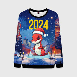 Мужской свитшот 2024 красный новогодний дракон