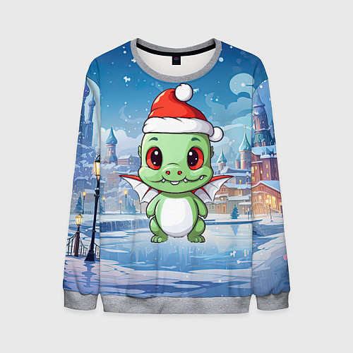 Мужской свитшот Год дракона 2024 / 3D-Меланж – фото 1