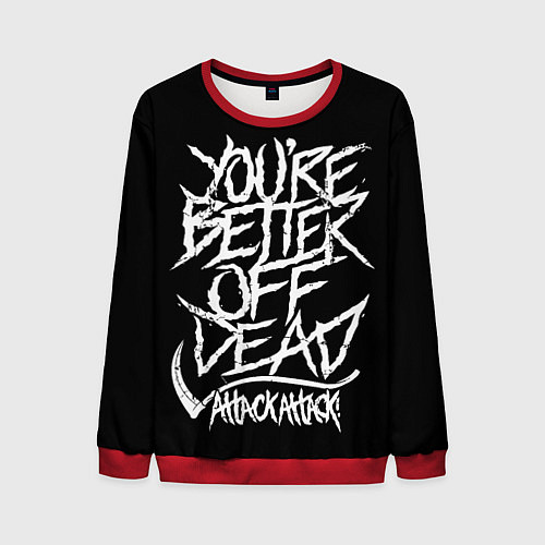 Мужской свитшот Youre better off dead / 3D-Красный – фото 1