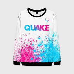 Свитшот мужской Quake neon gradient style посередине, цвет: 3D-черный