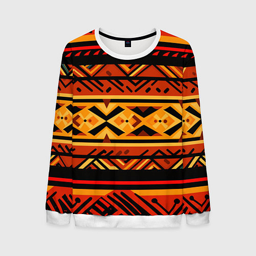 Мужской свитшот Узор в этническом стиле масаев / 3D-Белый – фото 1