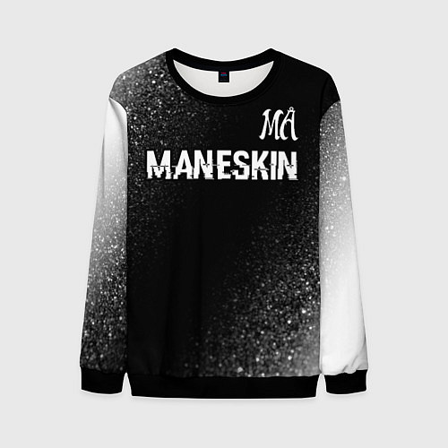 Мужской свитшот Maneskin glitch на темном фоне посередине / 3D-Черный – фото 1