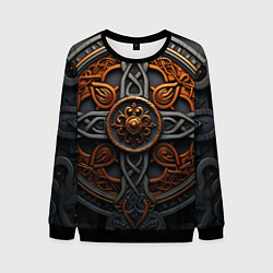 Свитшот мужской Орнамент в викингском стиле, цвет: 3D-черный