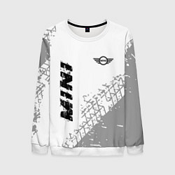 Мужской свитшот Mini speed на светлом фоне со следами шин вертикал