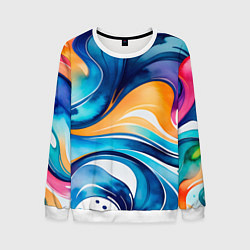 Мужской свитшот Линейная красочная абстракция