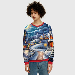 Свитшот мужской Новогоднее настроение, цвет: 3D-красный — фото 2