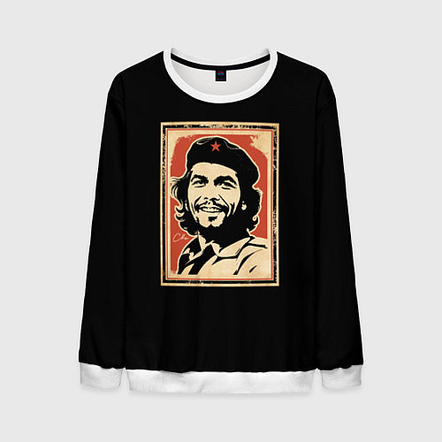 Мужской свитшот Команданте Че Гевара / 3D-Белый – фото 1