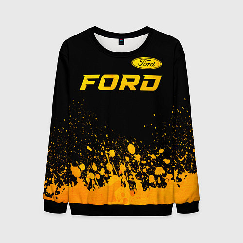 Мужской свитшот Ford - gold gradient посередине / 3D-Черный – фото 1