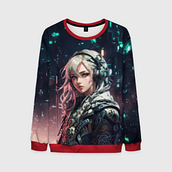Свитшот мужской Девушка в узорчатой одежде, цвет: 3D-красный