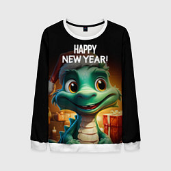 Мужской свитшот Happy new year green drogon