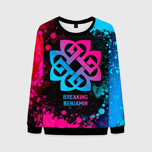 Мужской свитшот Breaking Benjamin - neon gradient / 3D-Черный – фото 1