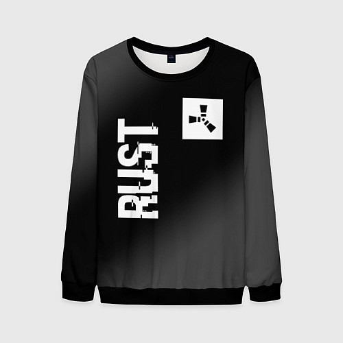 Мужской свитшот Rust glitch на темном фоне вертикально / 3D-Черный – фото 1