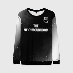 Мужской свитшот The Neighbourhood glitch на темном фоне посередине