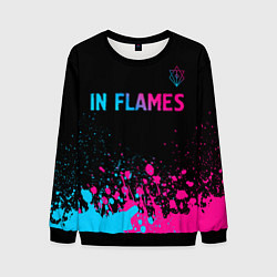 Свитшот мужской In Flames - neon gradient посередине, цвет: 3D-черный