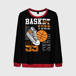 Свитшот мужской Basketball New York, цвет: 3D-красный