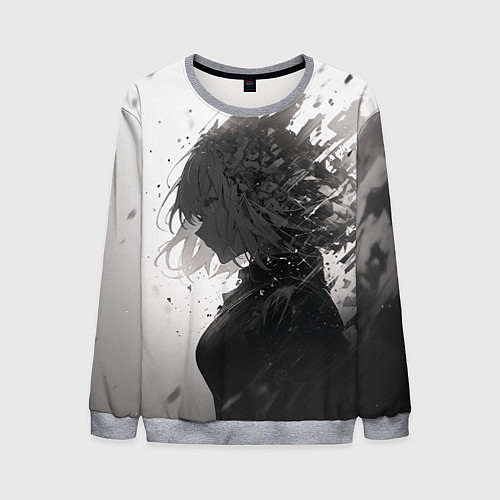 Мужской свитшот Распад девушки / 3D-Меланж – фото 1