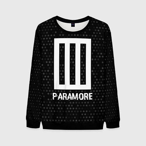 Мужской свитшот Paramore glitch на темном фоне / 3D-Черный – фото 1