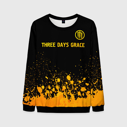 Мужской свитшот Three Days Grace - gold gradient посередине / 3D-Черный – фото 1