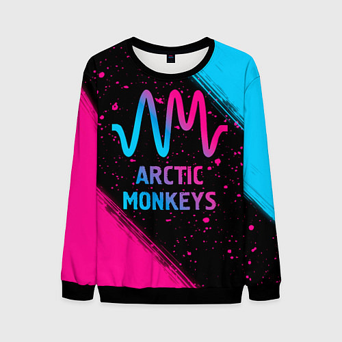 Мужской свитшот Arctic Monkeys - neon gradient / 3D-Черный – фото 1