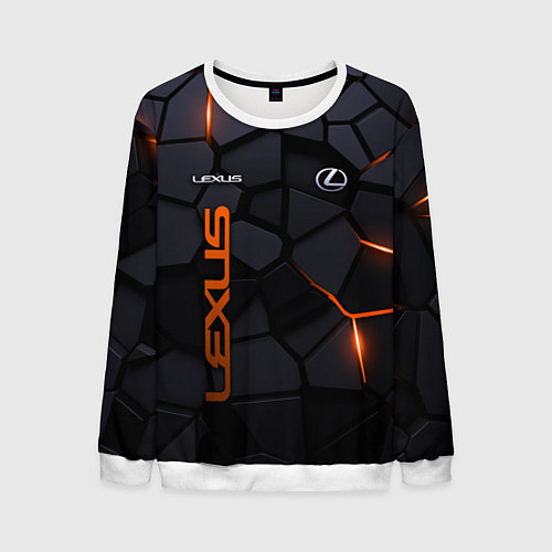 Мужской свитшот Lexus - плиты с эффектом свечения / 3D-Белый – фото 1