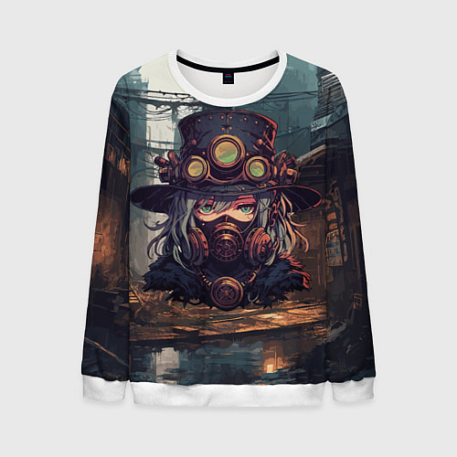 Мужской свитшот Стимпанк девушка / 3D-Белый – фото 1