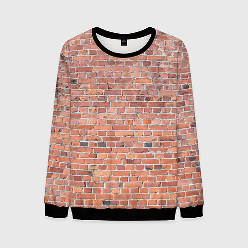 Мужской свитшот Кирпичная стена узор / 3D-Черный – фото 1