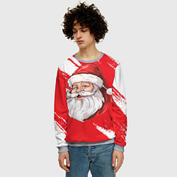 Свитшот мужской Санта в шапке, цвет: 3D-меланж — фото 2