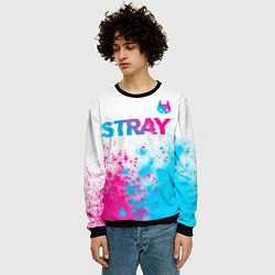 Свитшот мужской Stray neon gradient style посередине, цвет: 3D-черный — фото 2