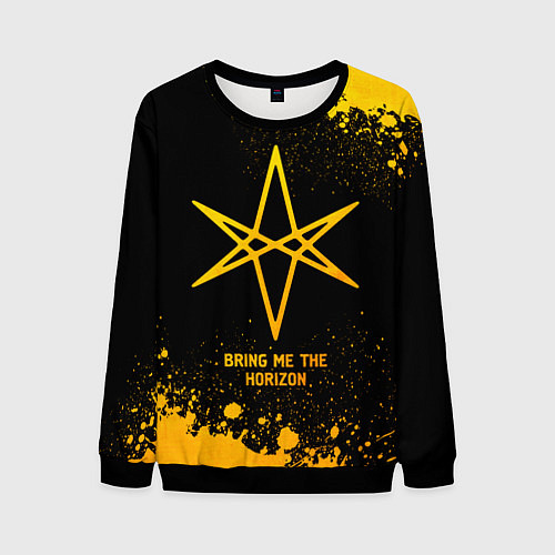 Мужской свитшот Bring Me the Horizon - gold gradient / 3D-Черный – фото 1