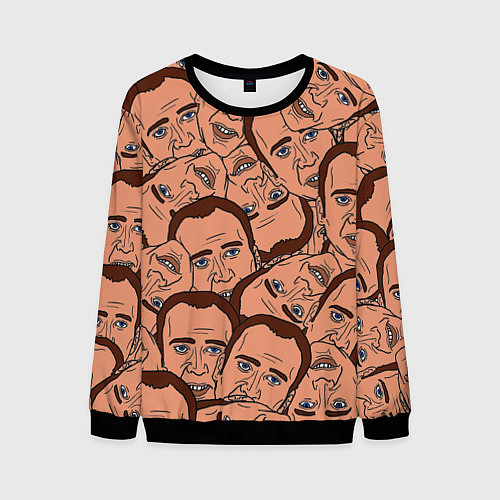 Мужской свитшот Николас Кейдж мульт / 3D-Черный – фото 1