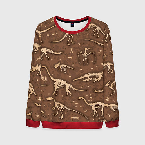 Мужской свитшот Dinosaurs bones / 3D-Красный – фото 1