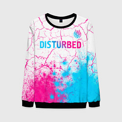 Мужской свитшот Disturbed neon gradient style посередине